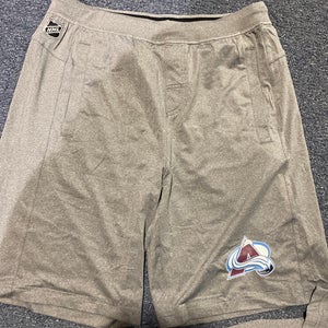 New Colorado Avalanche Player Issued Fanatics Grey Workout Shorts LG, XL