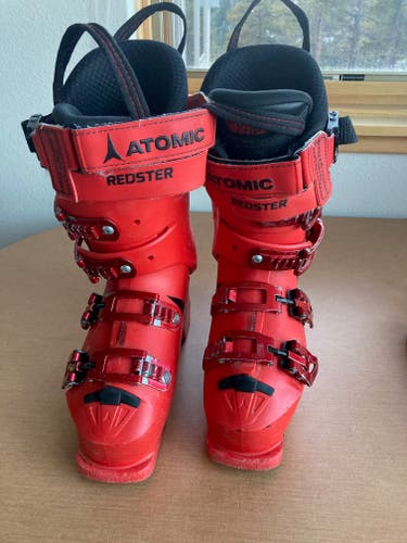 Used Unisex Atomic Redster WC 130 Racing Ski Boots Stiff Flex size 23.5