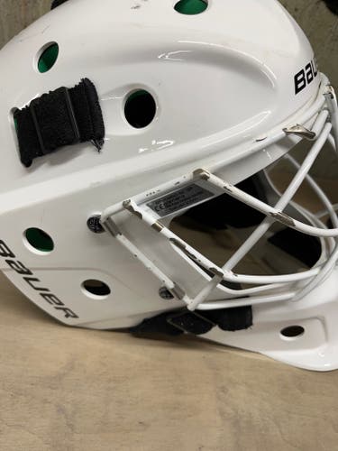 Used Bauer NME4 Helmet with cat eye and legal cages