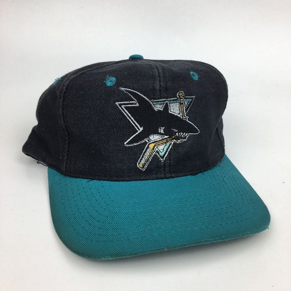 San Jose Sharks Hat: Black Strapback Dad Hats