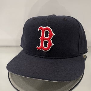 Boston Red Sox Hat Baseball Cap Fitted 7 1/2 New Era Blue Vintage 90s MLB USA B