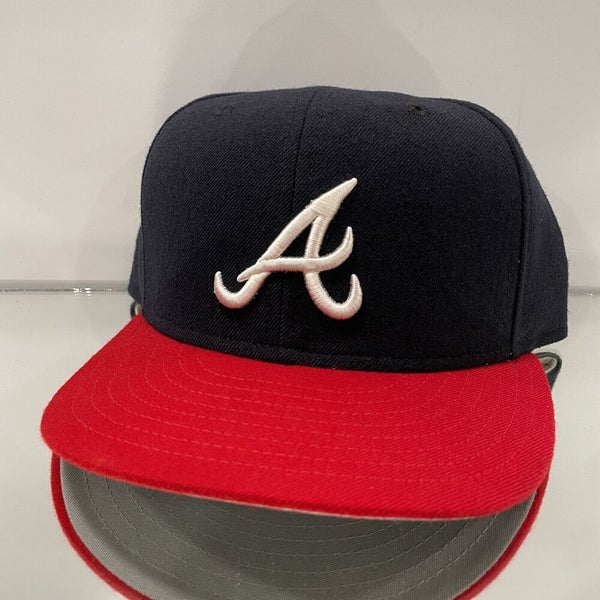 Atlanta Braves Hat Baseball Cap Fitted 7 5/8 New Era Vintage MLB Retro A  Blue