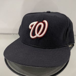 Washington Nationals Hat Baseball Cap Fitted 7 5/8 New Era Blue Vintage MLB USA