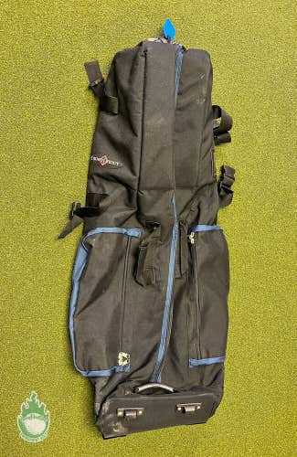 Pre-Owned Caddy Daddy Black Golf Bag Soft Travel Case with Wheels- 2 Pockets