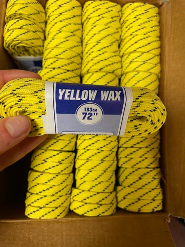NEW A&R 72" YELLOW WAXED LACES (CASE OF 36)