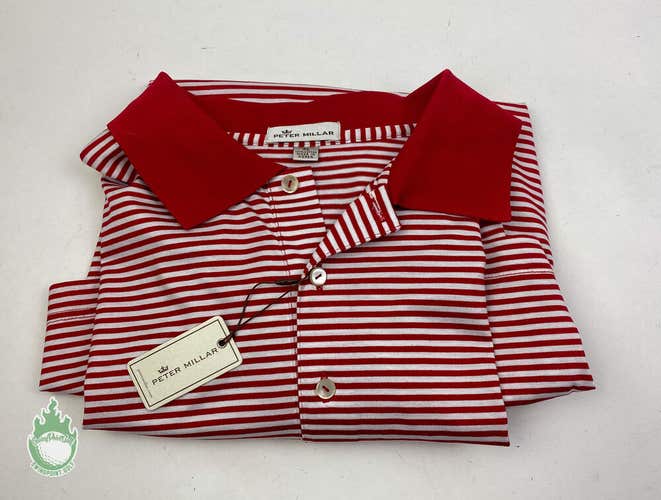 NWT Peter Millar Men's Red & White Polo Shirt Size: X-Large
