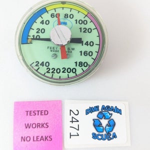 Sierra Scuba 250ft Depth Gauge Puck Module Dive Module + Max Depth Gauge #2471