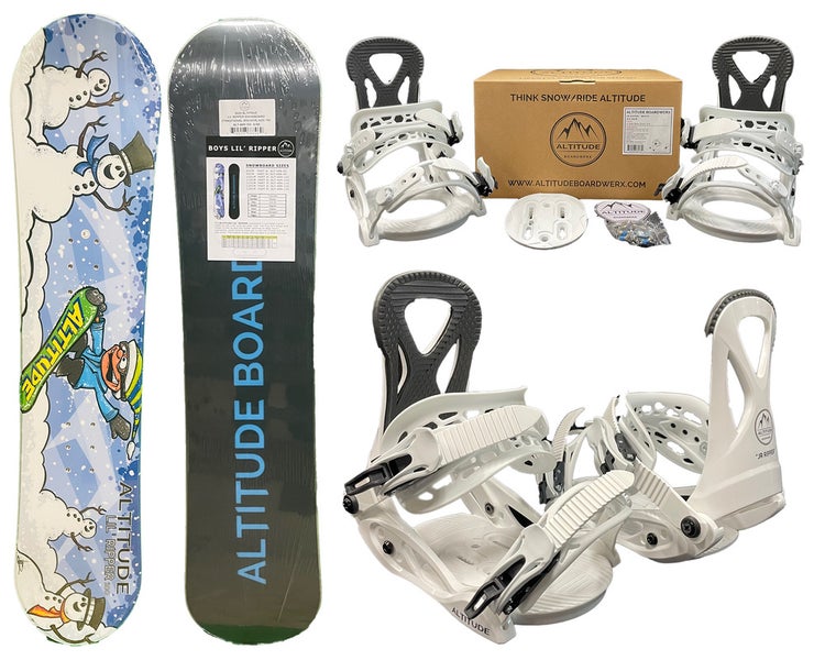 BOYS LIL' RIPPER BEGINNER SNOWBOARD 120CM W/ JR RIPPER (WHITE) BINDINGS (2-6)