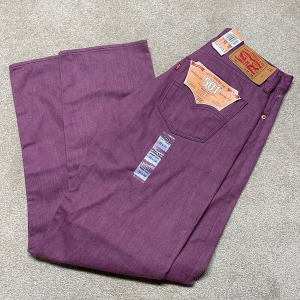 Levis 501 Jeans Pants Men 32 x 32 Adult Magenta Red Purple Denim New Tags  USA | SidelineSwap