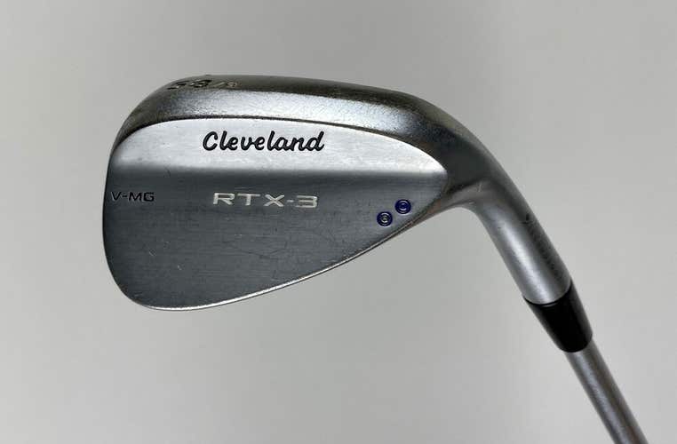 Used RH Cleveland RTX-3 V-MG Satin Wedge 58*-9 KBS 130 X-Stiff Flex Steel Golf