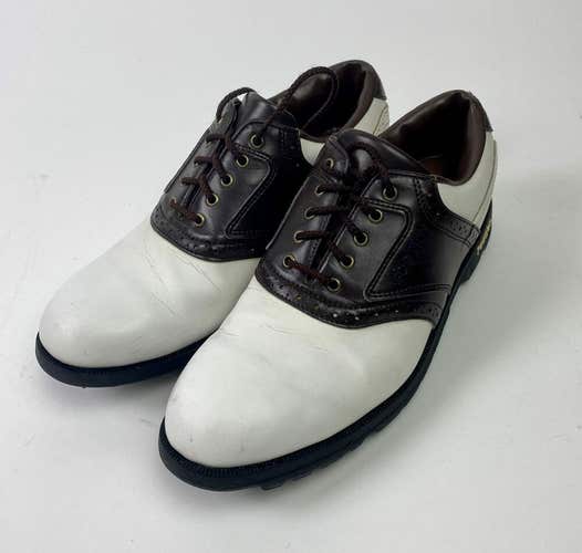 Used FootJoy White and Brown Mens 8 M 15581