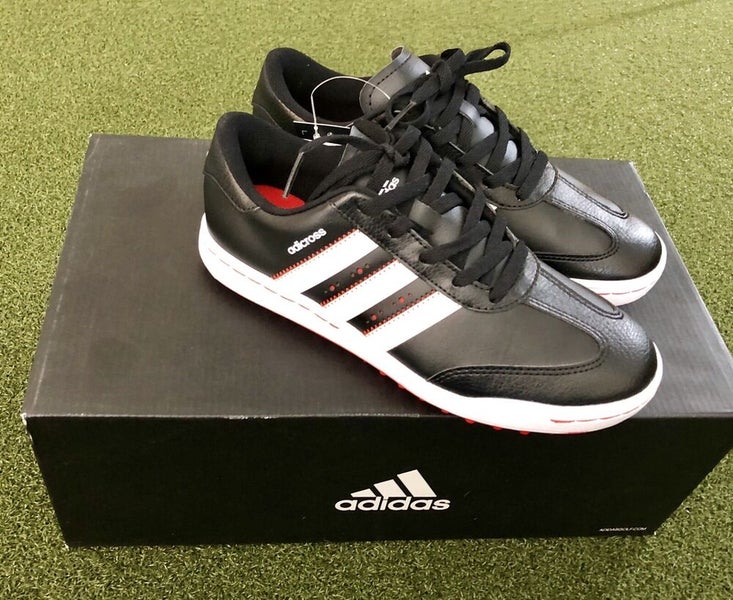 Adidas JR adicross V Junior's Spikeless Golf Shoe Size 3M Black/White/Red