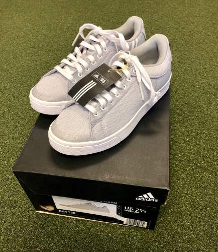 Adidas JR adicross classic Junior's Spikeless Golf Shoe Size 2.5M Gray/White
