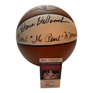 Dave Debusschere & Earl Monroe Signed HOF Spalding NBA Basketball - JSA Cert