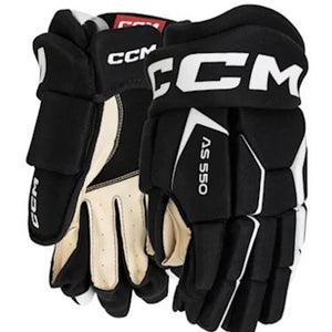 New Ccm Tacks As 550 Junior Gloves Black White 12"