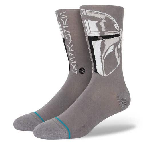 2023 Stance x Star Wars The Mandalorian Mando Gray Socks Large Men's 9-13