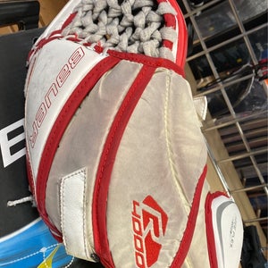 Bauer Reactor 4000 Used Red Senior Regular catcher catch glove goalie r4000
