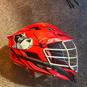 Cascade S Boston U Lacrosse Game Worn Helmet