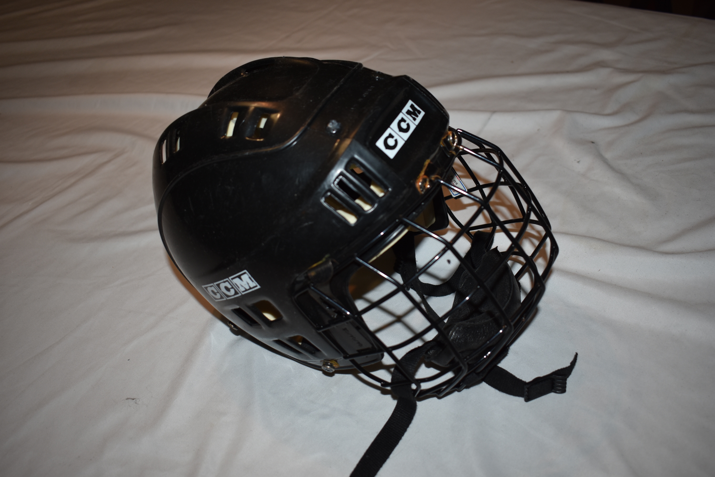 CCM HT1 Hockey Helmet w/FM10 Jr Cage, Black, Small