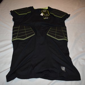NEW - Nike Pro Combat Hyperstrong 3.0 Compression 4-Pad Shirt, Black/Neon, XL
