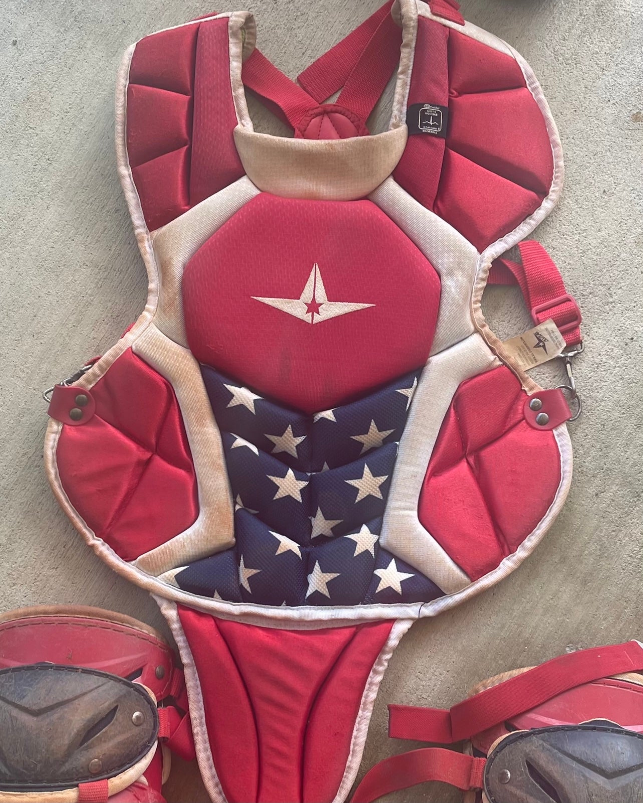 All Star Intermediate System7 Axis USA Pro Catcher's Set Red/White/Blue