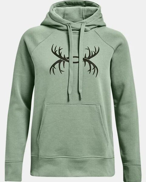 Under Armour Women's Silica Green/Baroque Green UA Rival Fleece Antler  Hoodie | SidelineSwap