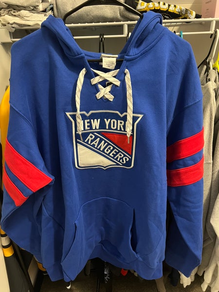 Old Time Hockey New York Rangers Lace Up Jersey Hoodie NHL