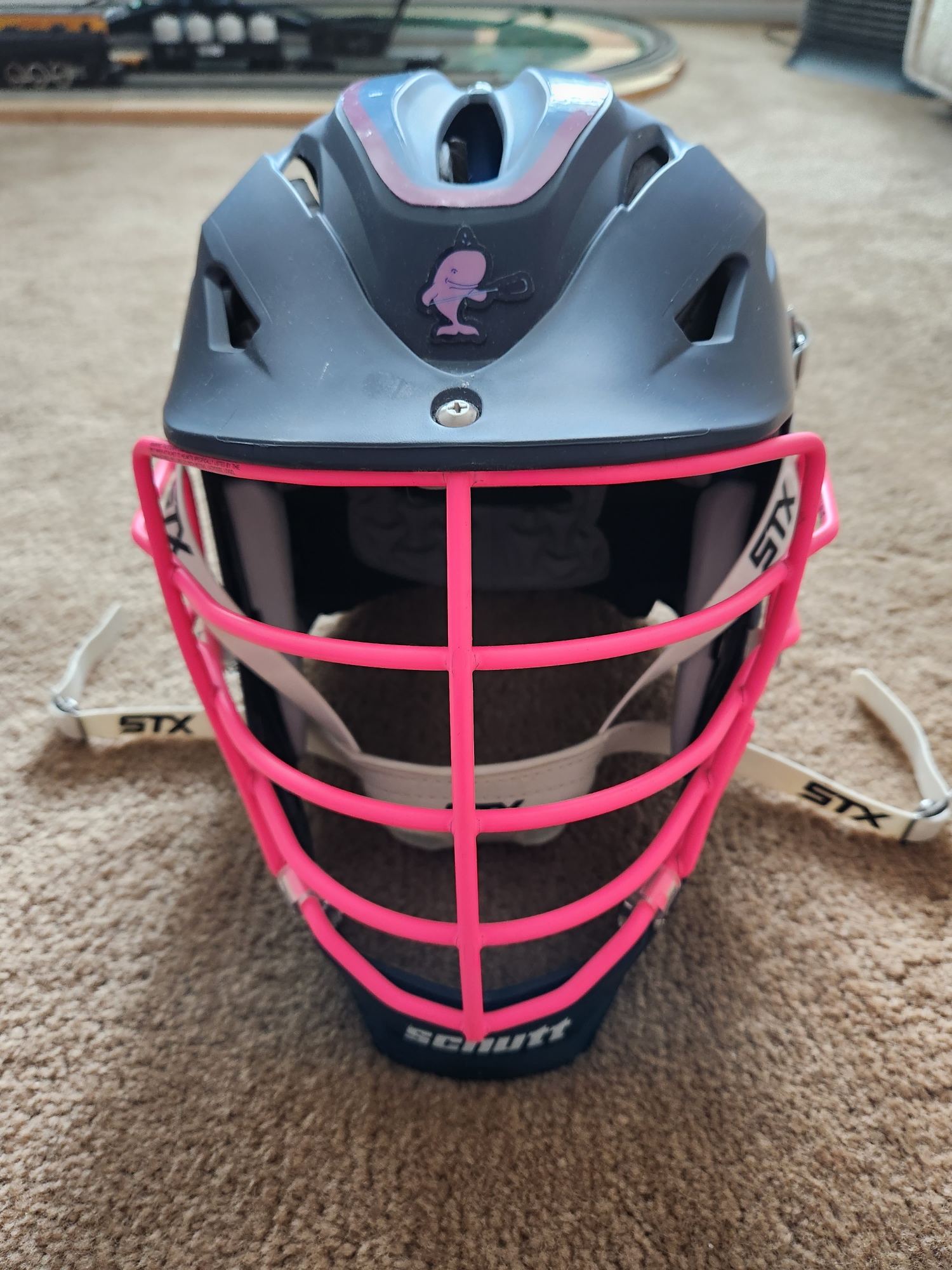 Pink Whales Foundation STX Rival S/M Lacrosse Helmet