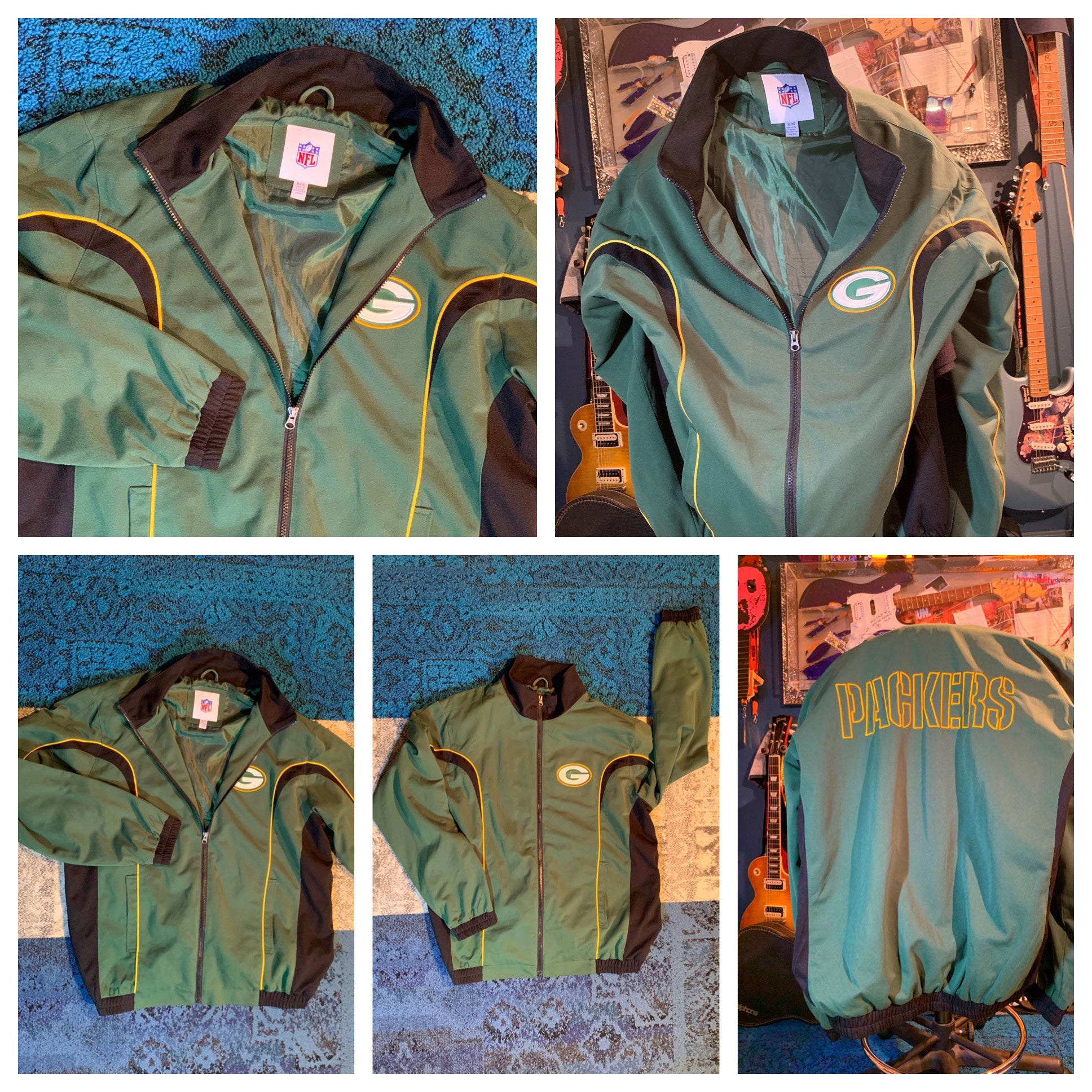 Green Bay Packers NFL Team Apparel Hooded Parka & Vest Puffer Jacket Girls-M