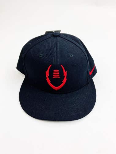 Nike True Players Snapback Football Cap Men's One Size Black Red Hat 621064