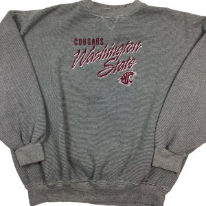 Vintage 90s Washington State Cougars Crewneck sweatshirt. Stitched graphic. Large