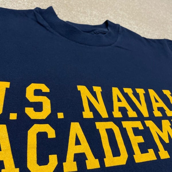 Vintage Naval Academy Gift Shop Navy Baseball Single Stitch T Shirt 90s  Small