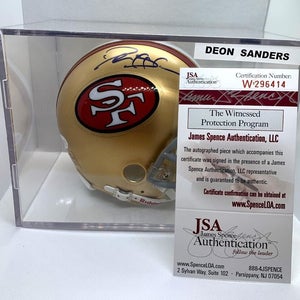 Deion Sanders Signed San Francisco 49ers 3 5/8 Riddell Mini Helmet - JSA Cert