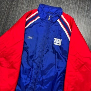 New York Giants Jacket Men 2XL Adult NFL Football Blue Heavy Winter Coat Reebok