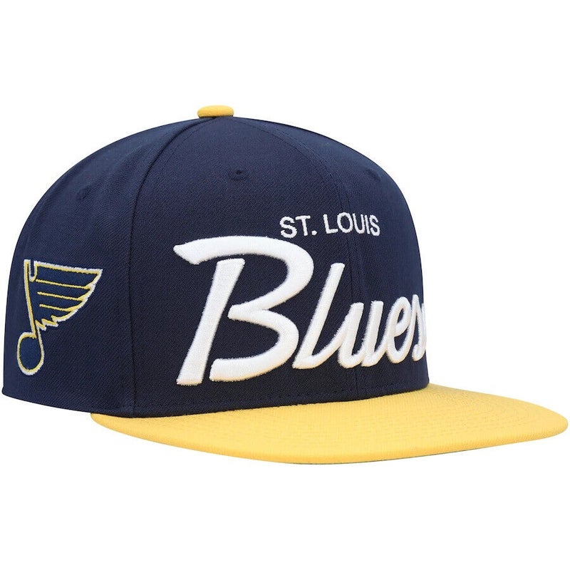 St. Louis BLUES Hat Ball Adjustable Strapback Blue White Gold Embroidered  NHL