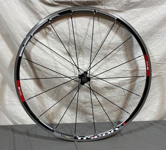 DT Swiss Tricon 18-Bladed Spoke Black Aluminum 700C Road Bike Front Wheel