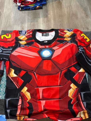 Jacksonville Icemen Marvel Ironman Themed Pro stock Jersey w fight strap