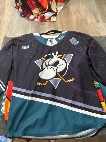 Psyduck Pokémon x Anaheim Mighty Ducks themed hockey jersey