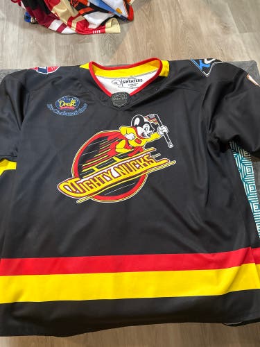 Mighty Mouse x Vancouver Canucks themed hockey jersey