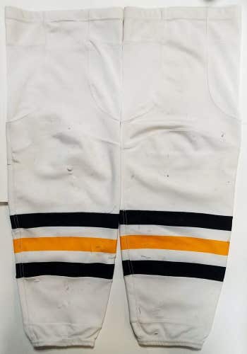 19-21 PITTSBURGH PENGUINS Adidas White w/ Yellow Pro Hockey Game Socks Size XL
