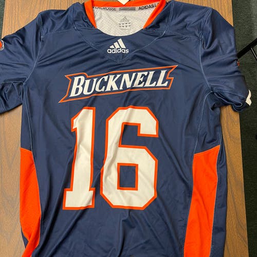 New Adidas Men's Bucknell University Blue Lacrosse Jersey -- Adult Large