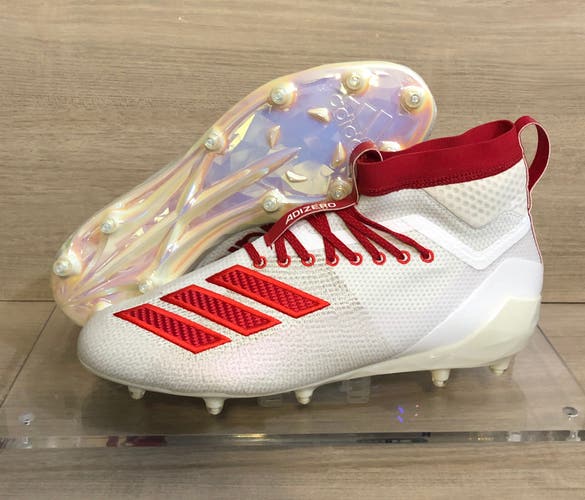 Adidas Adizero 8.0 SK Football Cleats SM White Red EG0856 Mens size 13 pearl