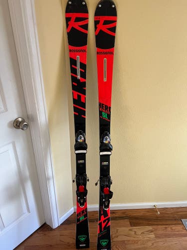 Used 2019 Rossignol 157 cm Racing Hero Athlete SL Skis With Bindings Max Din 15