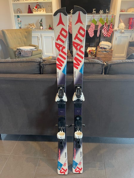 Used Unisex Atomic 131 cm Racing Redster FIS SL Skis With Bindings Max Din 10