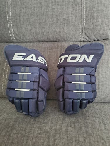 Used Easton Gloves 14" Navy Blue Hockey EUC