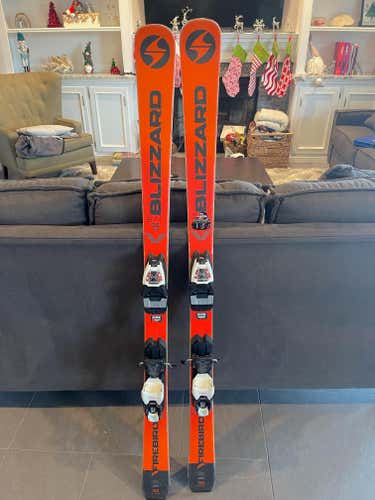 Used Unisex Blizzard  135 cm Racing Firebird GS Race Plate Skis With Bindings Max Din 10