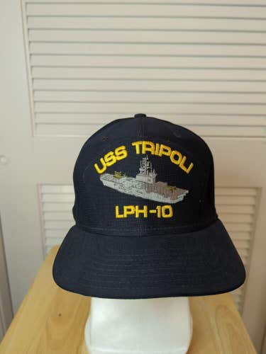 Vintage USS Tripoli LPH-10 New Era Snapback Patch Hat M/L MUSA