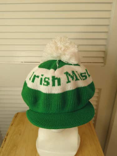 Vintage Irish Mist Whiskey Winter Pom-Pom Hat Green
