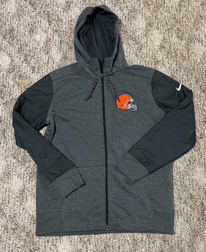 Cleveland Browns Pro Stock Team Travel Full Zip Hoodie Size Large