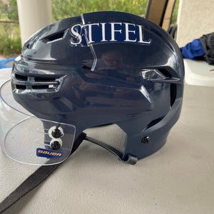 Bauer Re-Akt Pro Stock Hockey Helmet Bauer Visor Combo Small Navy Blue 3515